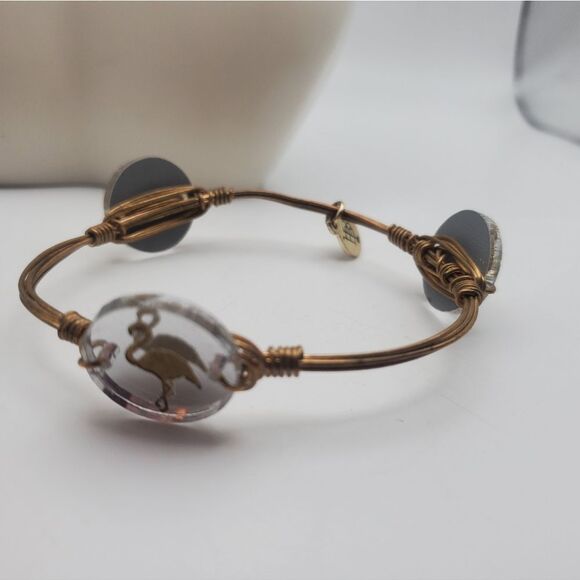 Flamingo nature‎ medallion bracelet bangle - Picture 1 of 3